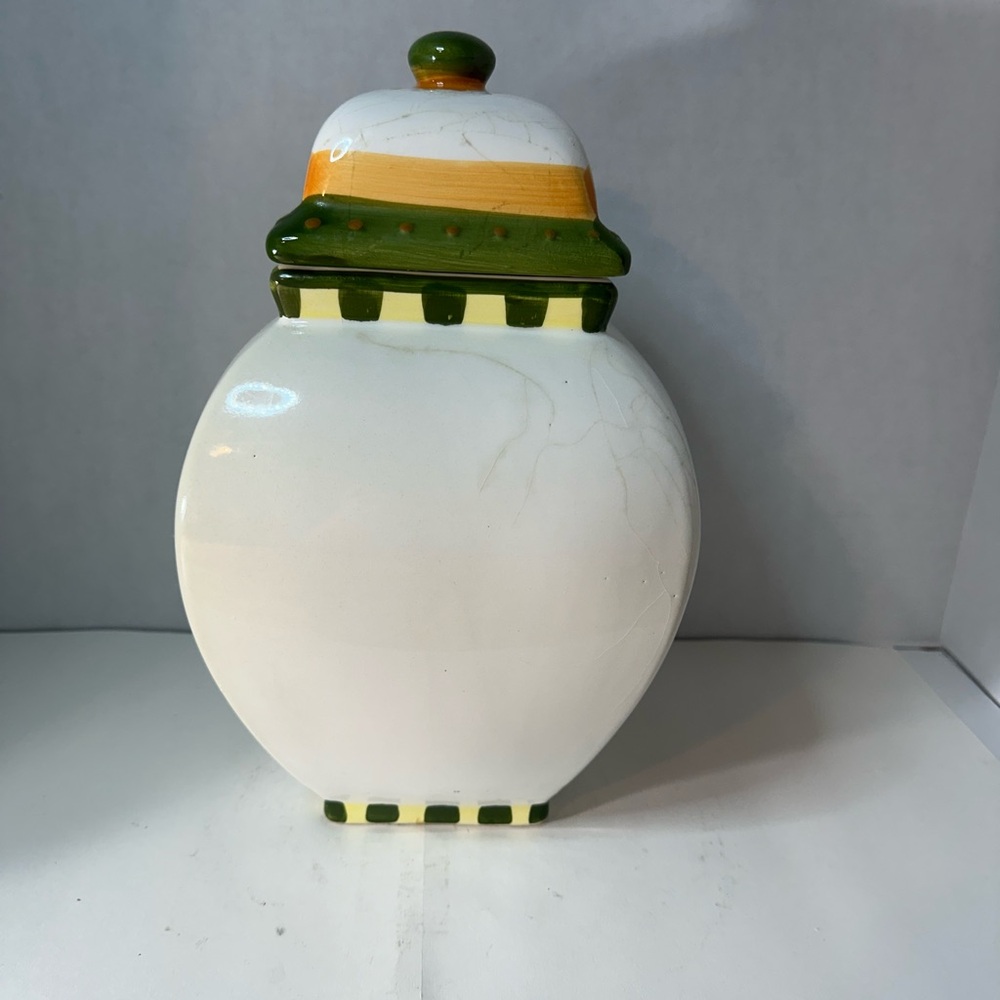 El Paso Biscotti Works Ceramic Cookie Jar Tuscan Villa Hand Painted Canister - Picture 2 of 9